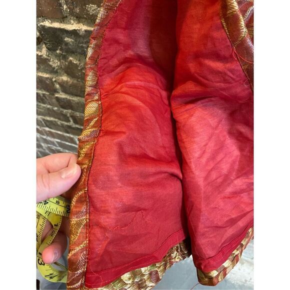 Beaded Ethnic Tunic Top Burnt Orange/Red/Gold Sleeveless V-Neck Women’s Size 38 - Picture 10 of 11